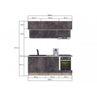 Bucatarie ZONE 200 FRONT PAL K002 / decor 4299